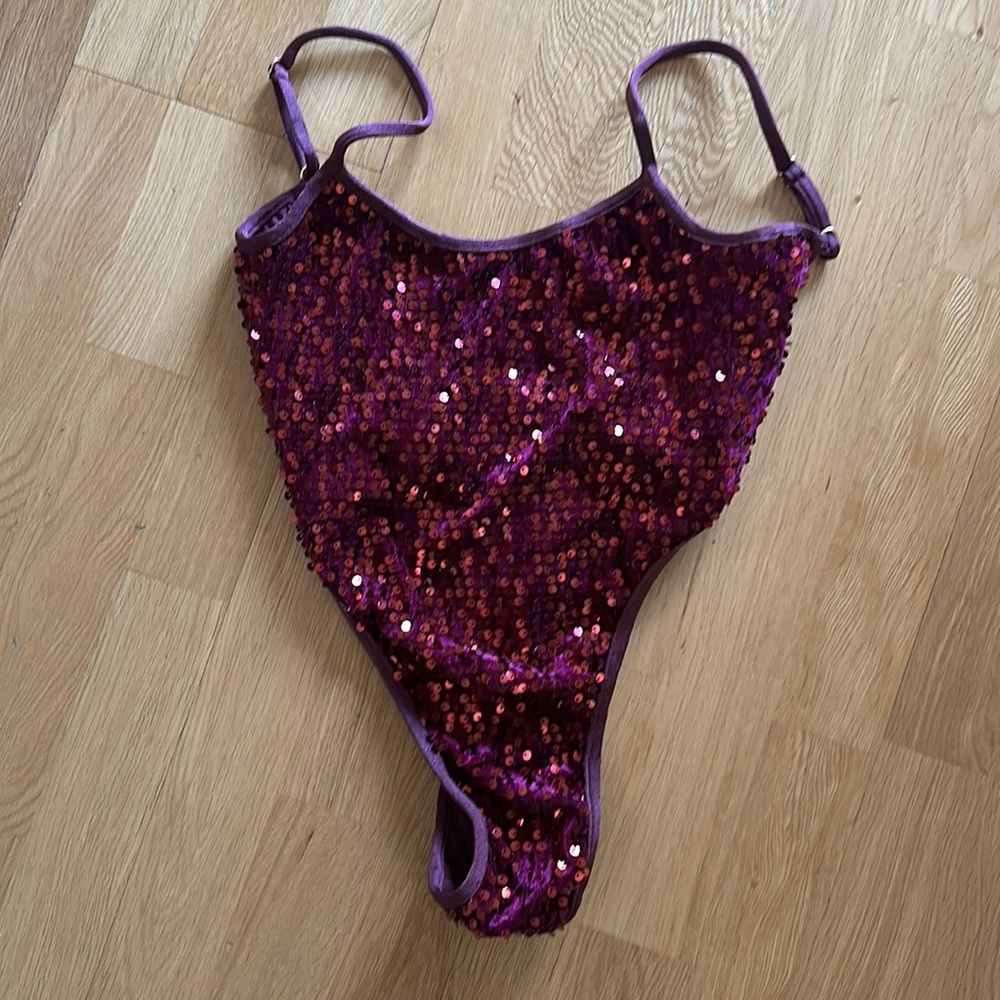 Rolling Brand pole dance body suit with sequins